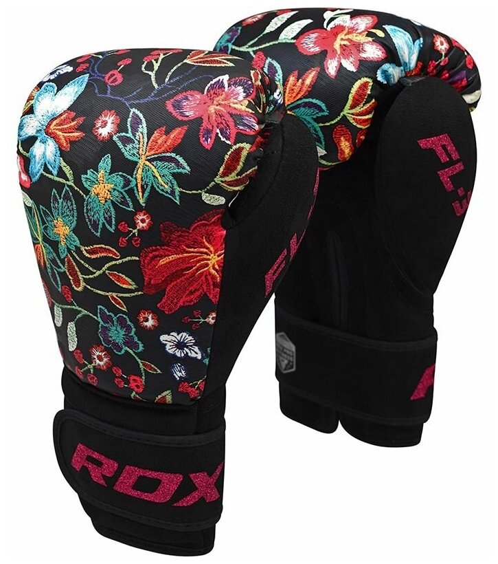 Боксёрские перчатки RDX FL-3 Floral Black - RDX - Черный - 10 oz