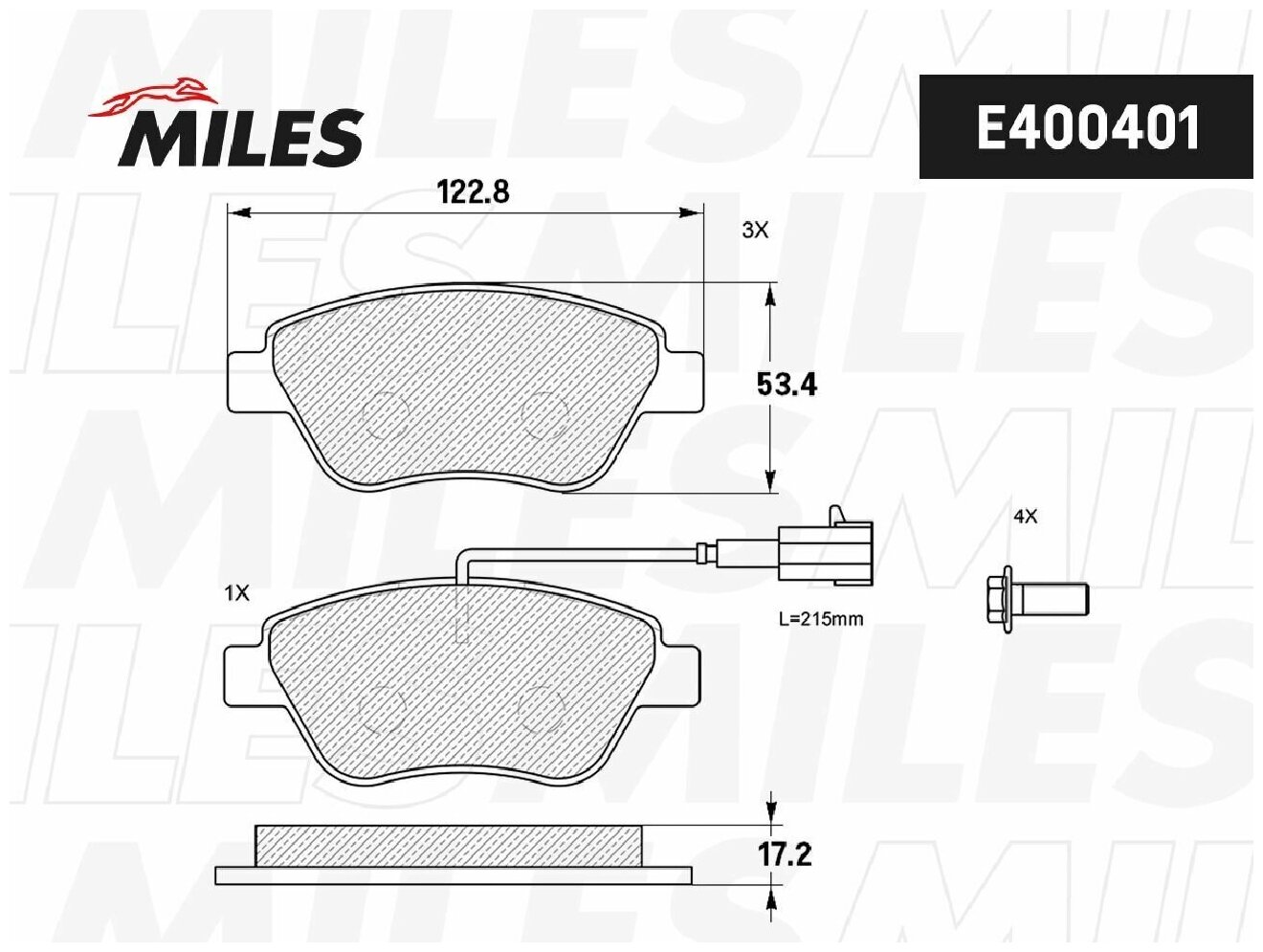 Комплект тормозных колодок MILES E400401