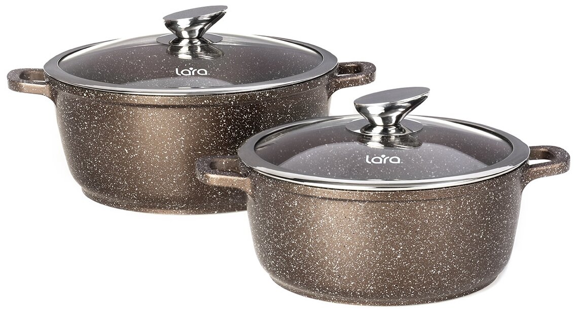 Lara LR02-111 Набор посуды RIO Choco 2 пр., (кастр. 3.1л + 5,0л) Lara LR04-36 500мл