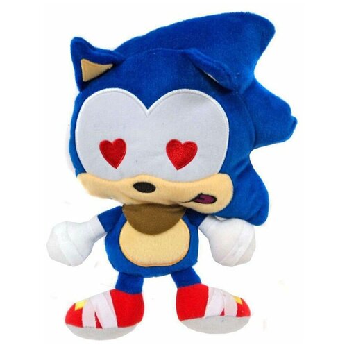 Мягкая игрушка Соник с сердечками(Sonic the Hedgehog) 25 см