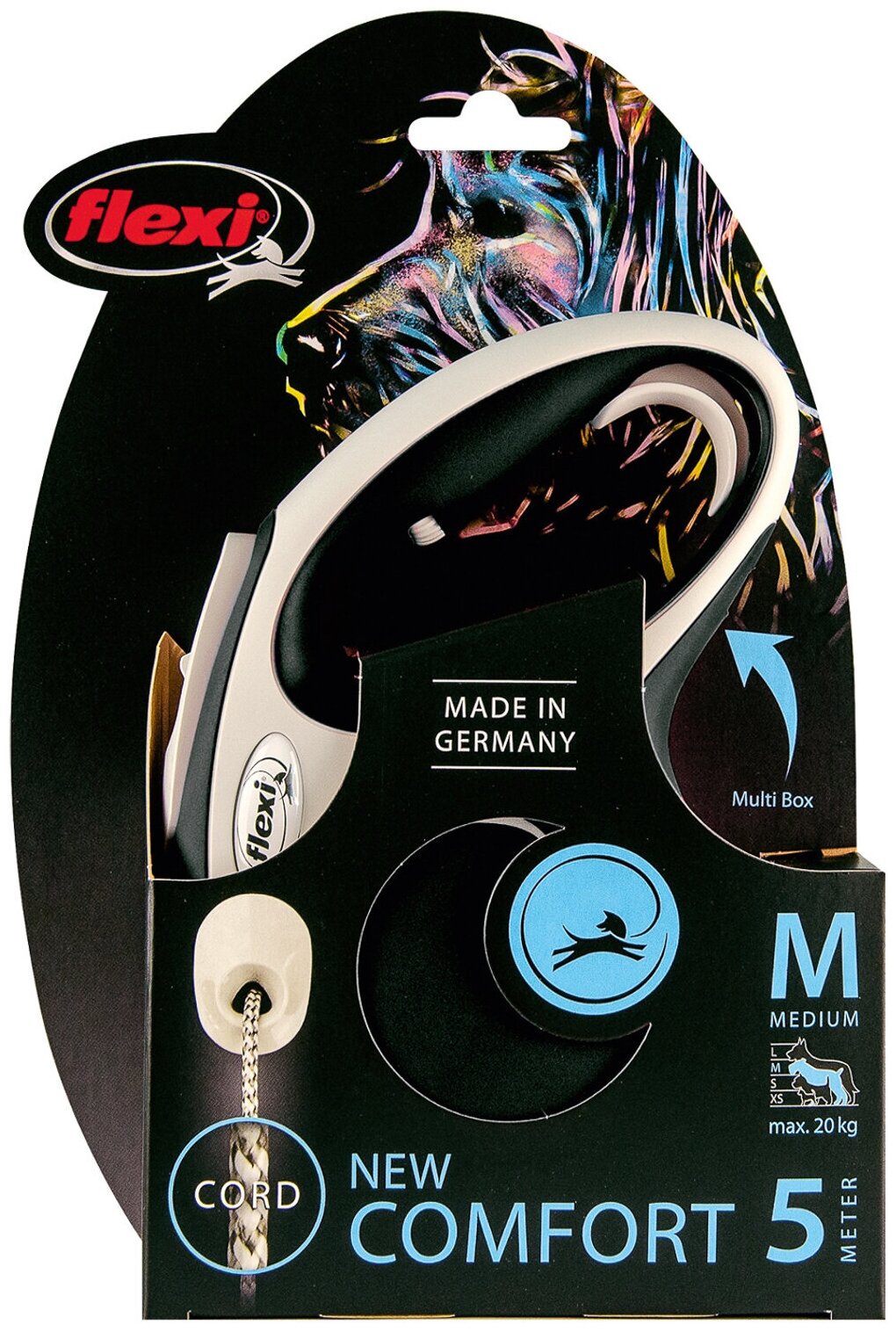 FLEXI NEW COMFORT CORD тросовый поводок рулетка для животных 5 м размер M черный (1 шт) - фотография № 16