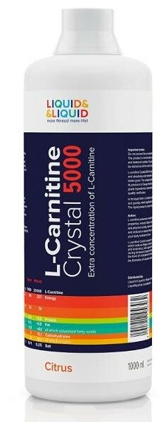 L-Carnitine Crystal 5000 Liquid & Liquid (1000 мл) - Цитрусовый
