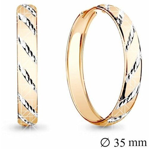 Серьги конго Amarin Jewelry, серебро, 925 проба, золочение, золотой