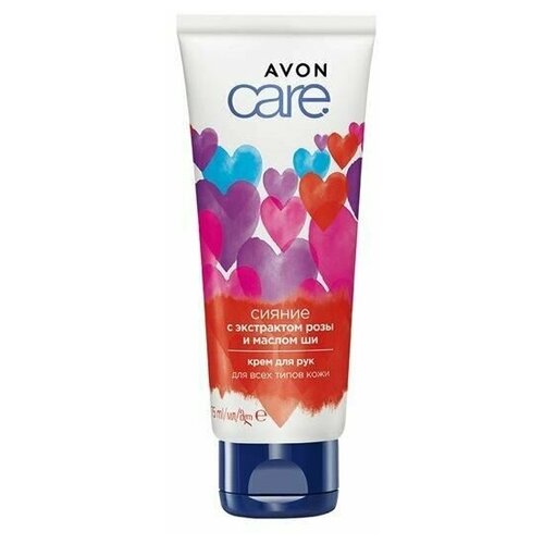 Увлажняющий Крем для рук avon с экстрактом розы и маслом ши Сияние 75 мл / Дневной Защитный питательный для сухой кожи / Косметика эйвон