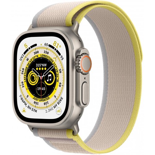 Apple Watch Ultra 2 49 titanium case with M/L orange/beige trail loop