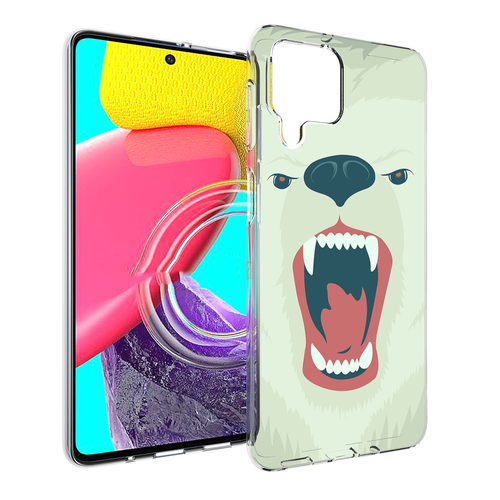 Чехол MyPads белый-медведь для Samsung Galaxy M53 (SM-M536) задняя-панель-накладка-бампер
