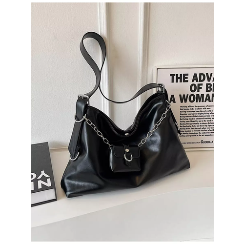 Сумка  шоппер Неушанка, фактура гладкая, черный