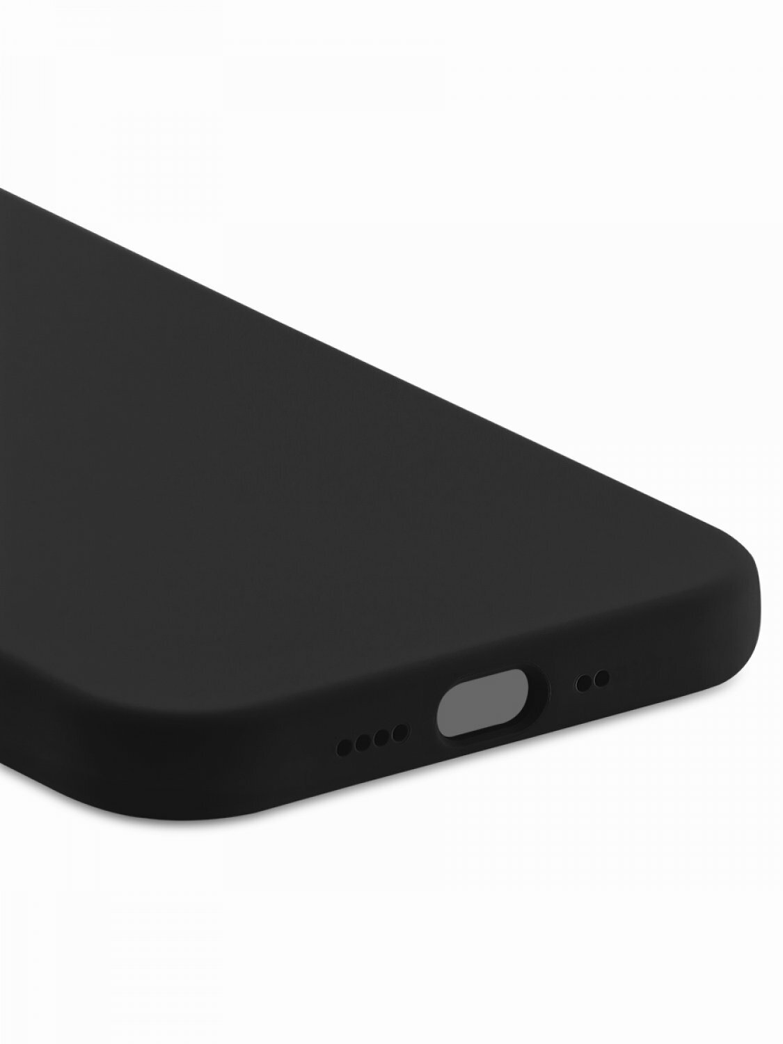 Чехол для iPhone 12 mini Kruche Silicone Black, противоударный пластиковый кейс, защитный силиконовый бампер, софттач накладка с защитой камеры — фото 5