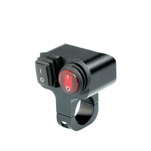 Выключатель влагозащищенный 2228, двухкнопочный, цвет корпуса черный, под трубу D22мм