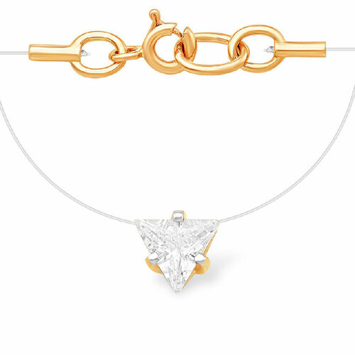 Колье EFREMOV, золото, 585 проба, фианит, длина 45 см., золотой, красный