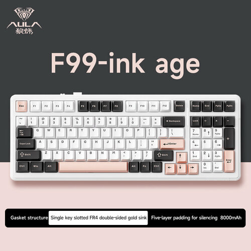 Компьютерная механическая клавиатура LANGZHU 99 клавиш съемнаяpink 980000₽