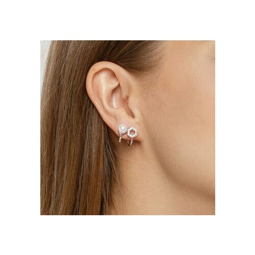 Серьги каффы , фианит