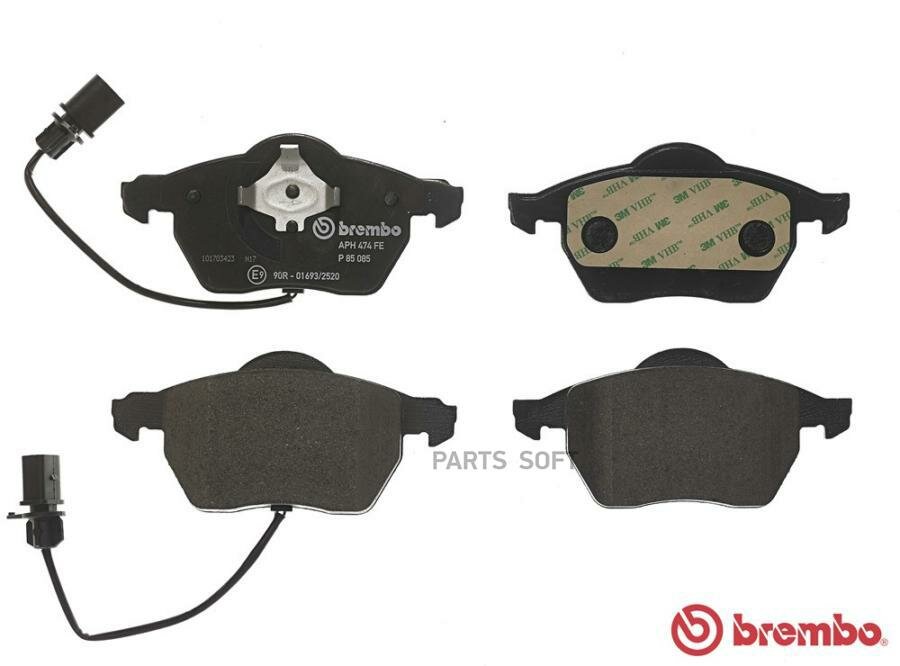 BREMBO P85085 P85085_колодки дисковые передние!\ Audi A6 1.8T/2.0/2.5TDi 97-02, VW Passat 1.6-2.5TDi 98