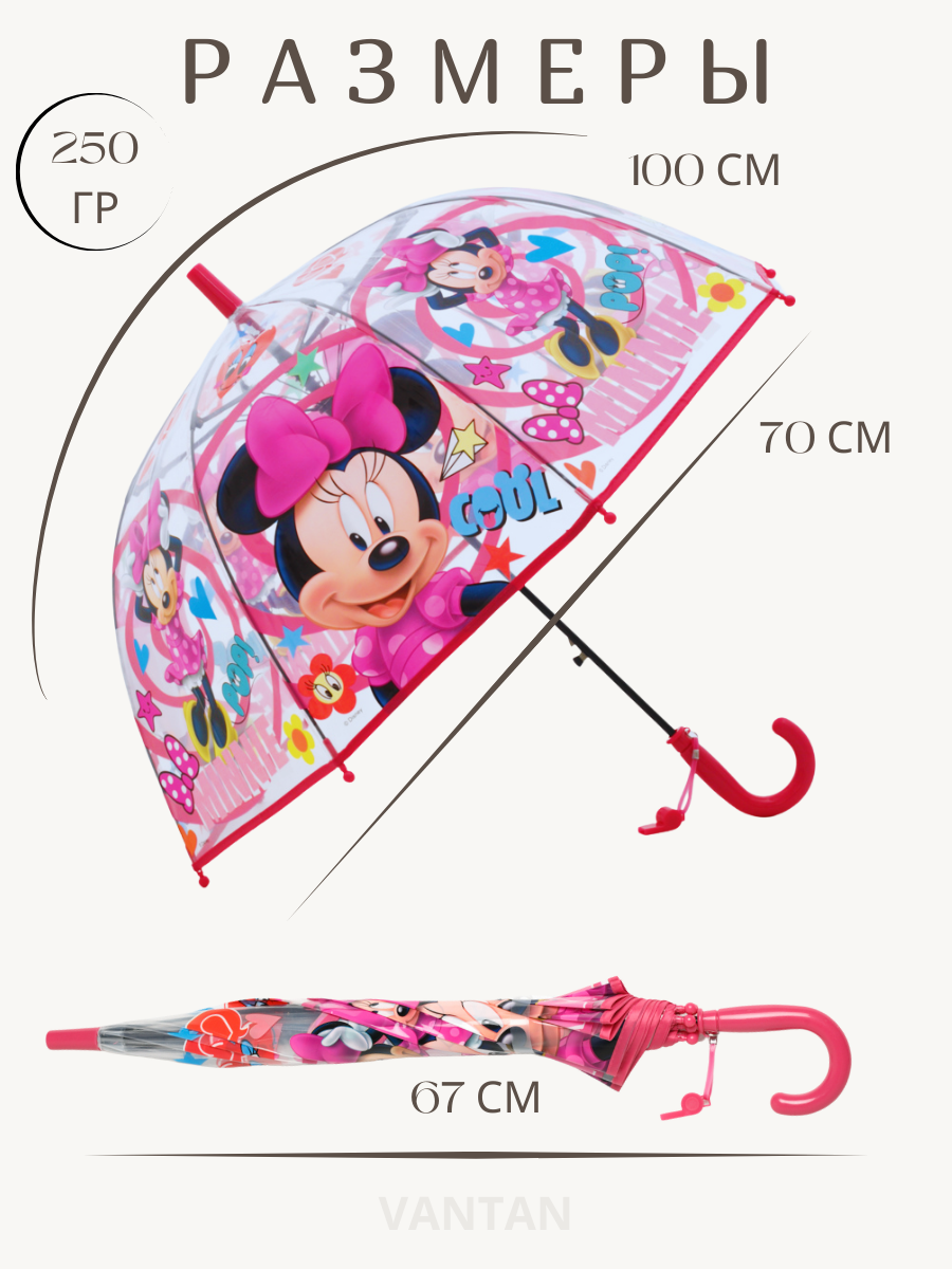 Зонт-трость GALAXY OF UMBRELLAS, розовый, фиолетовый, бесцветный — фото 1