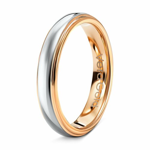 Кольцо обручальное Veragold, размер 24.5, ширина 4 мм, золотистый