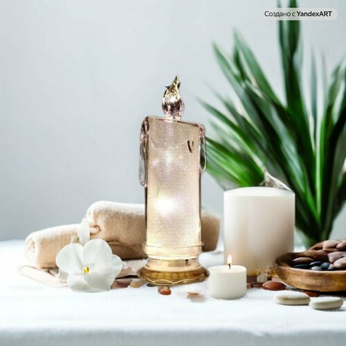 Светодиодная свеча без пламени, фигурная, белая, 18х7 см