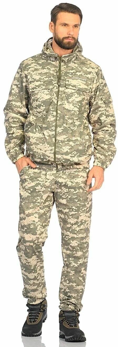 Костюм мужской летний Huntsman Стрелок, ткань сорочка, цвет Светлый пиксель 60-62/182-188