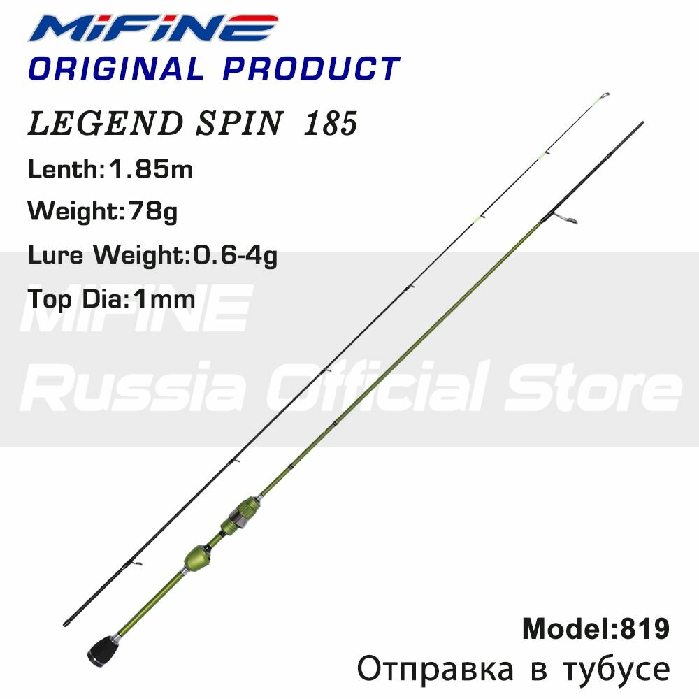 Штекерный спиннинг MIFINE LEGEND SPIN 1.85м (0.6-4гр), рыболовный, удилище для рыбалки