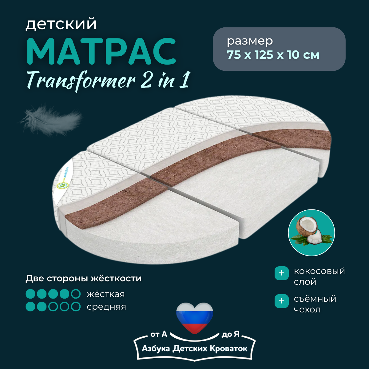 Матрас-трансформер Азбука Кроваток 75х125 см