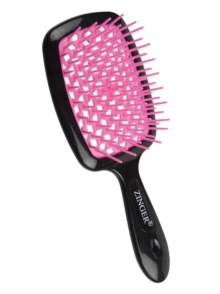 Расческа массажная ZINGER, 8586LK Black+Pink