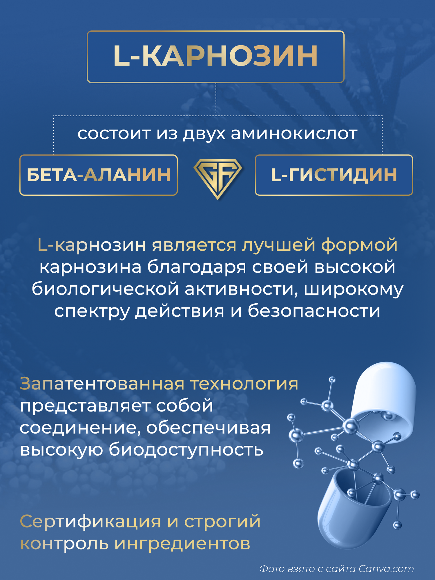 Картинки Карнозин 550 мг GraFLab, антивозрастной комплекс и антиоксидант, 60 капсул