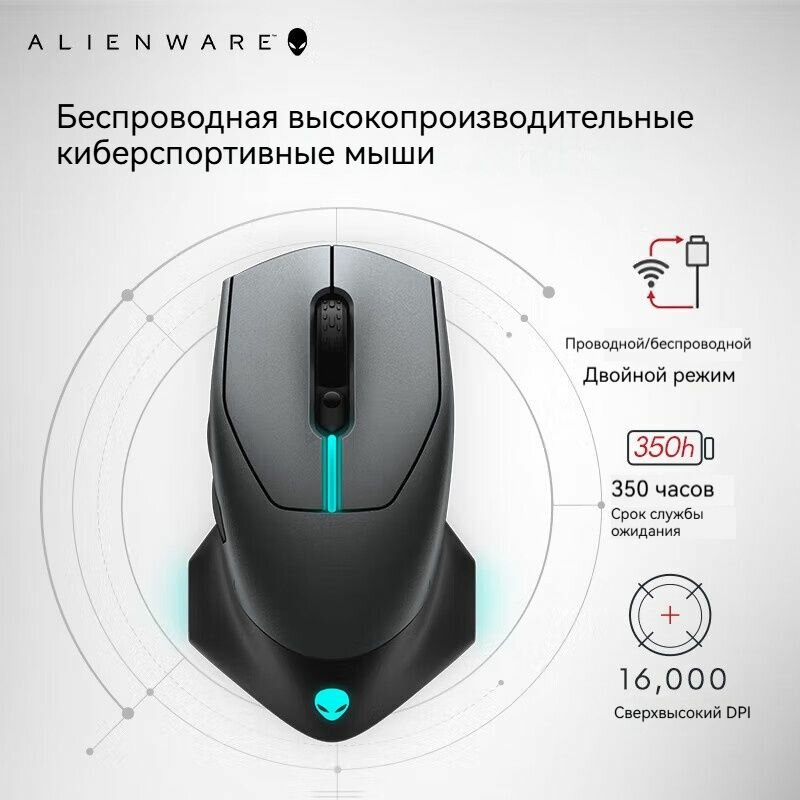 Alienware AW610M беспроводная проводная двухрежимная игровая мышь RGB gaming professional