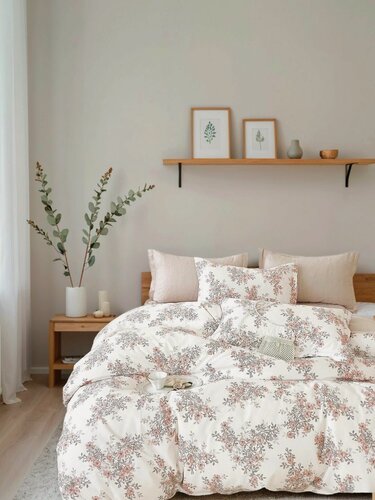 Изображение товара Постельное белье 2 спальное Cleo комплект пододеяльник на молнии сатин хлопок