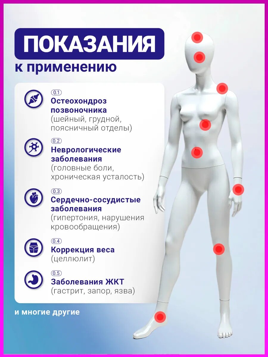 Аппликатор ляпко для спины Большой роллер для массажа тел, синий — фото 1