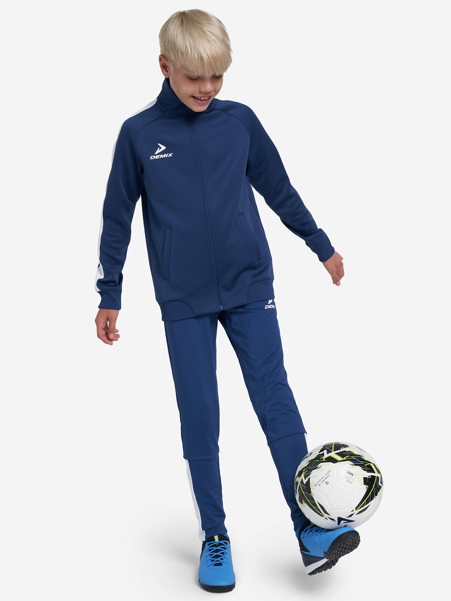 Брюки Demix, размер 164-170, синий/белый — фото 1