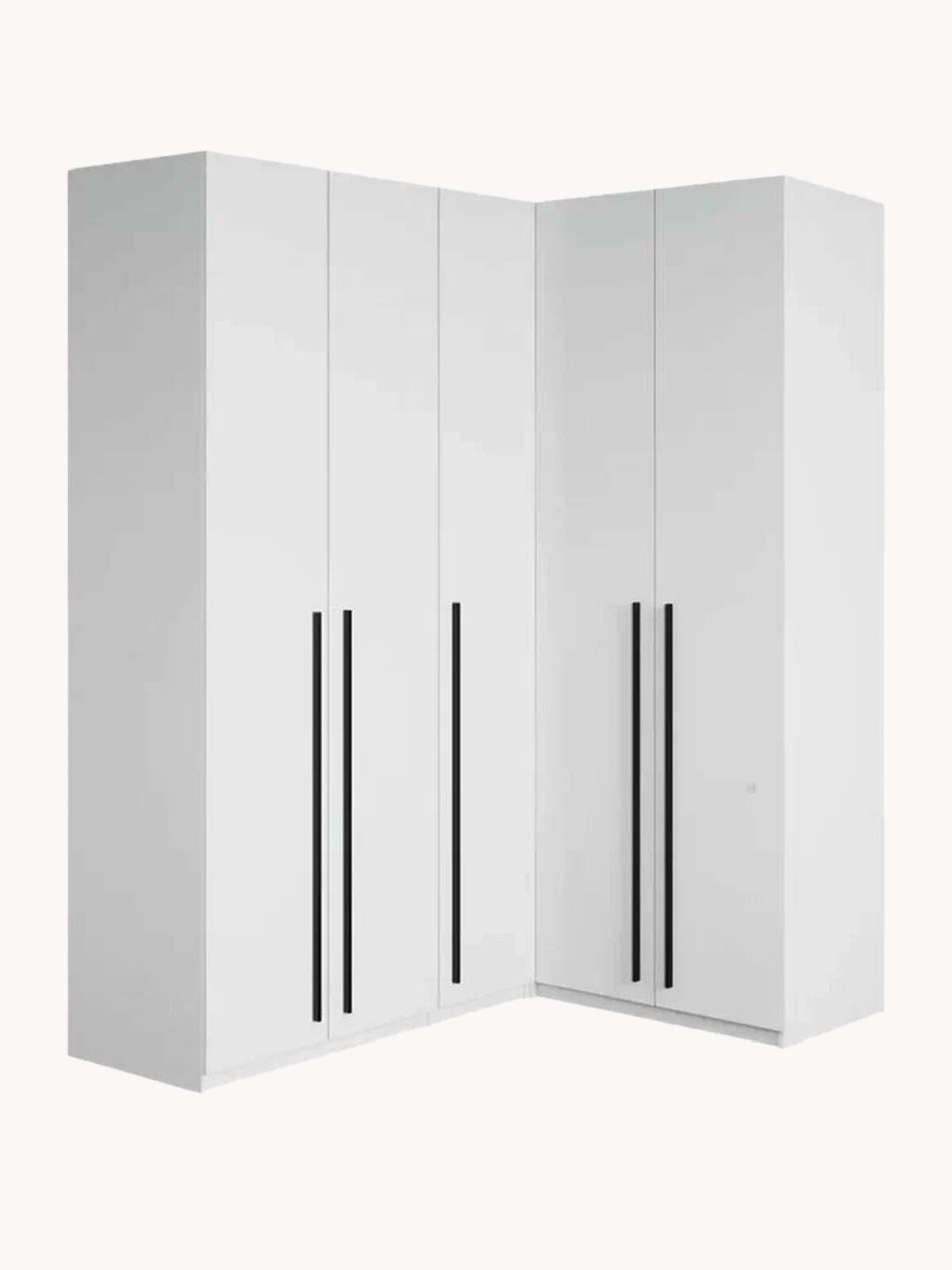 Угловой шкаф для одежды распашной с ящиками, Принцесса Мелания, Белый, 2200х1700х1300мм