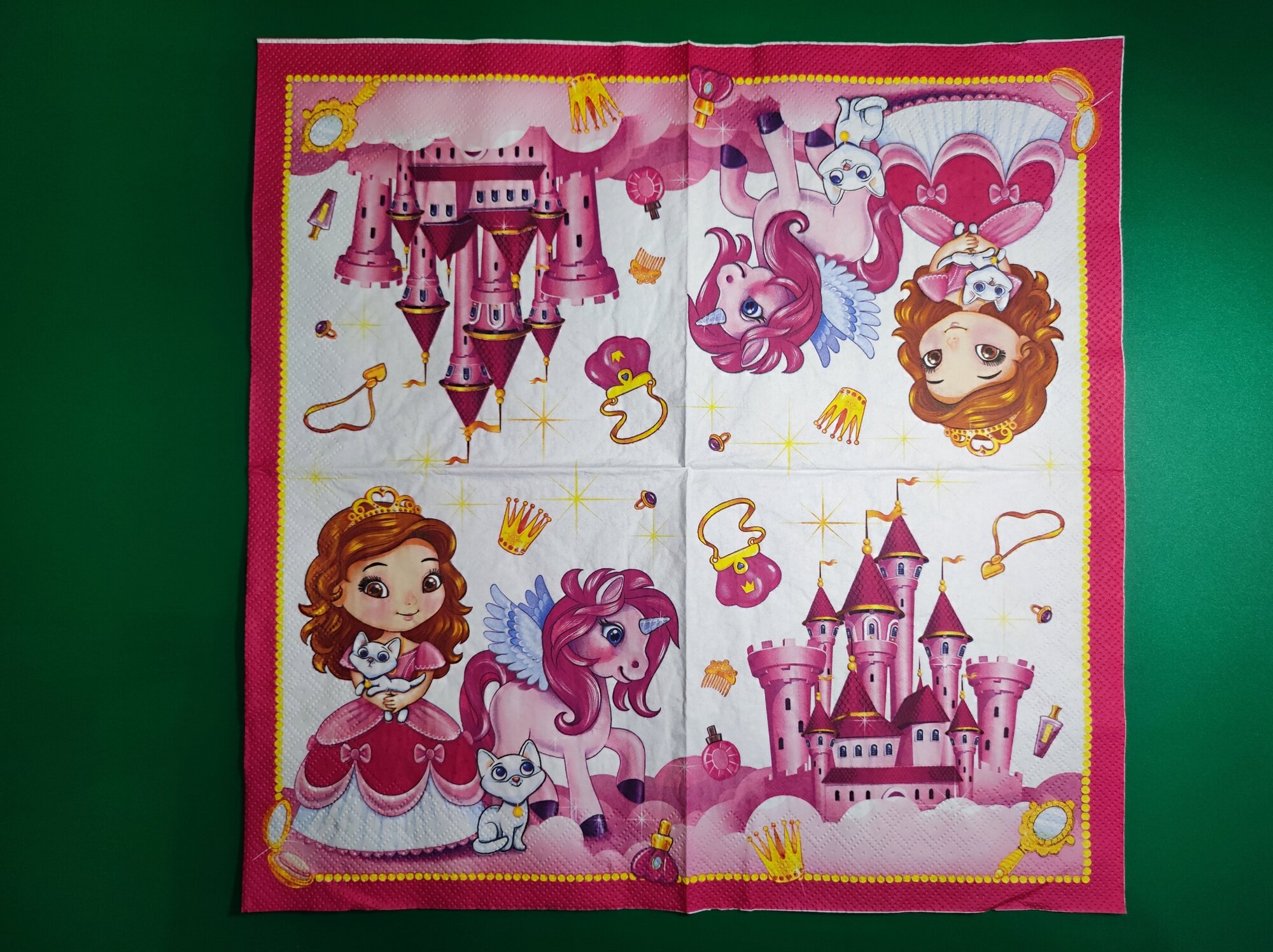 Салфетки бумажные декоративные"Милая Принцесса"3 слоя, 33x33 см - фотография № 3