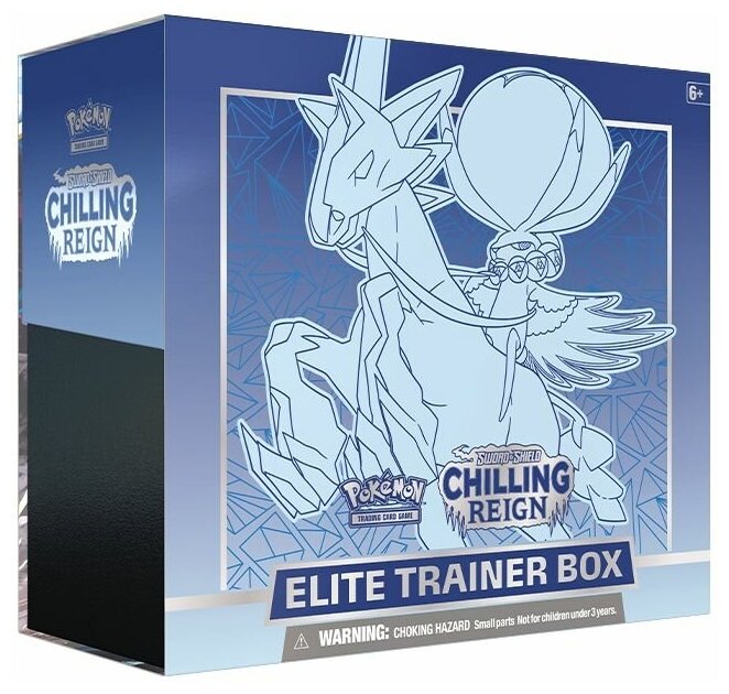 Покемон карты коллекционные: Набор Pokemon Elite Trainer Box издания Sword and Shield Chilling Reign - Ice Rider Calyrex на английском