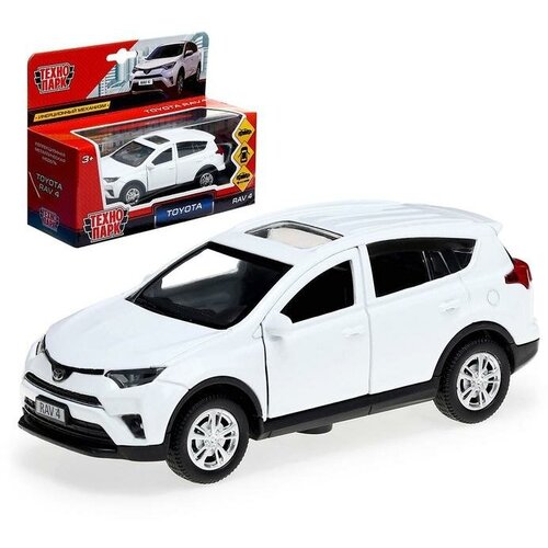 Машина металлическая TOYOTA RAV4, 12 см, открывающиеся двери, инерционная, цвет белый