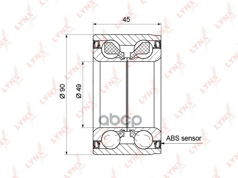 Подшипник Ступицы Колеса | Перед Прав/Лев | LYNXauto арт. WB-1182