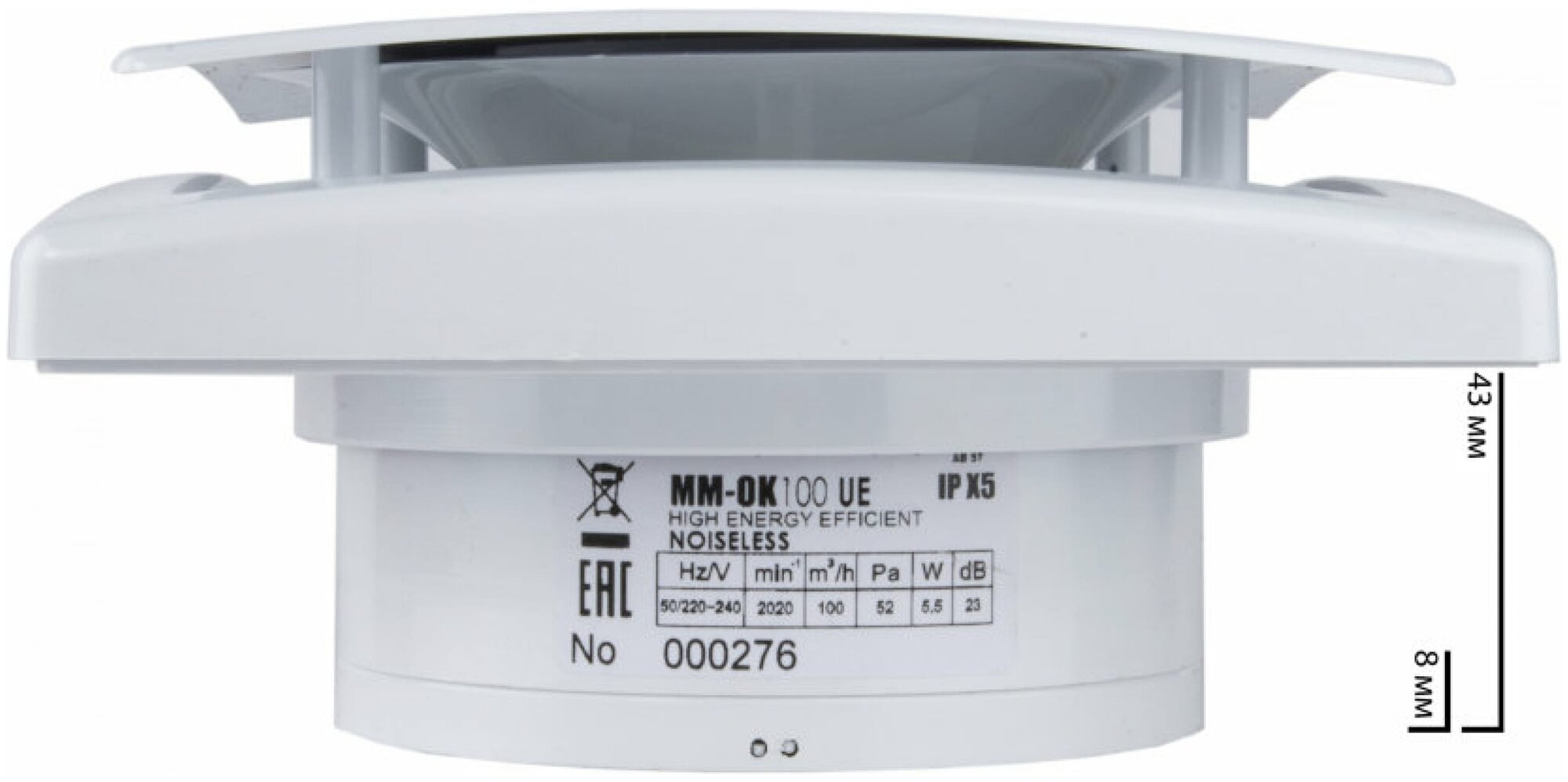 Вытяжной вентилятор MMotors JSC MM-OK UE с обратным клапаном - фото №3