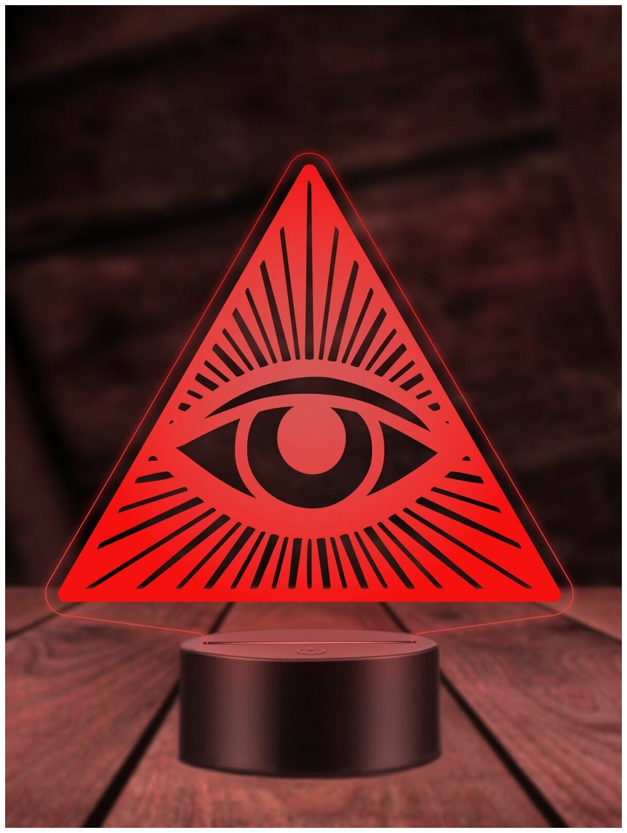 Ночник Всевидящее Око, масонский символ, 3Д светильник - фотография № 2
