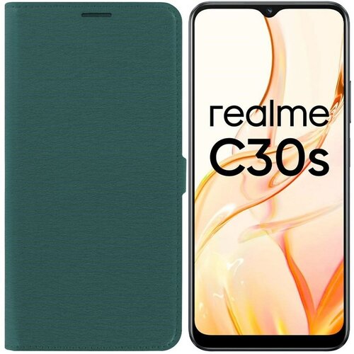 Чехол-книжка Krutoff Eco Book для Realme C30/ C30s зелёный опал чехол krutoff eco book для realme c30 c30s зеленый опал