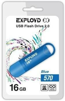 USB флэш-накопитель (EXPLOYD 16GB 570 синий [EX-16GB-570-Blue])