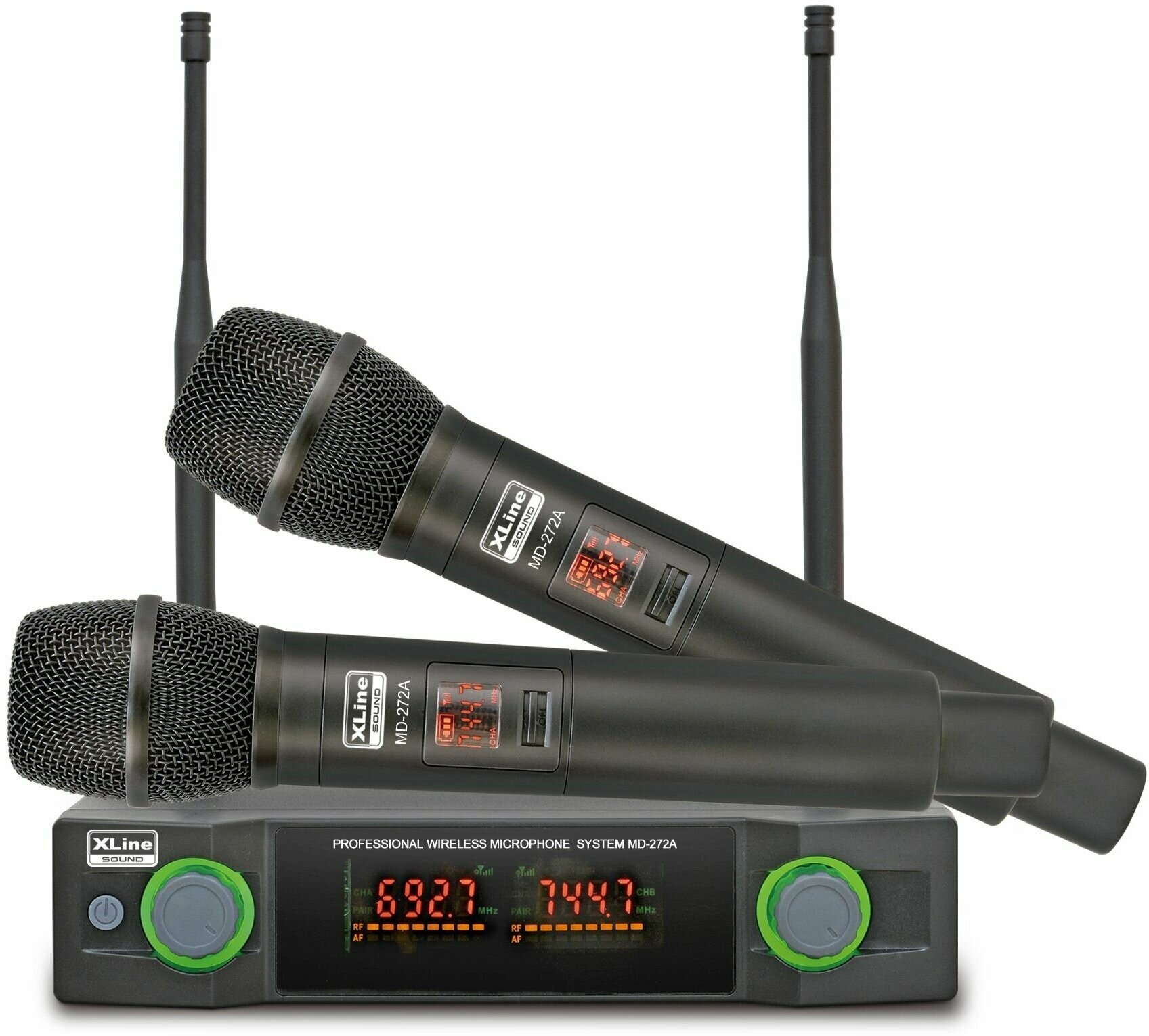 Xline MD-272A - Радиосистема двухканальная c двумя ручными передатчиками, 2 канала по 10 фикс. част