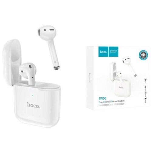 Наушники беспроводные Hoco EW06 с боксом для зарядки Bluetooth белый 122000₽