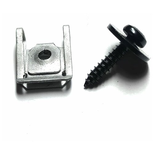 Комплект для крепежа (скоба + саморез). Крепеж для автомобилей. Комплект 6шт