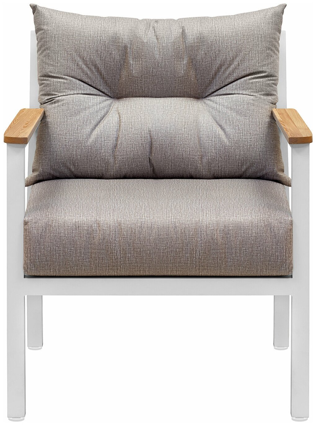 Кресло SANTORINI уличное, белый алюминий, светло-серый велюр Greenween - фото №4