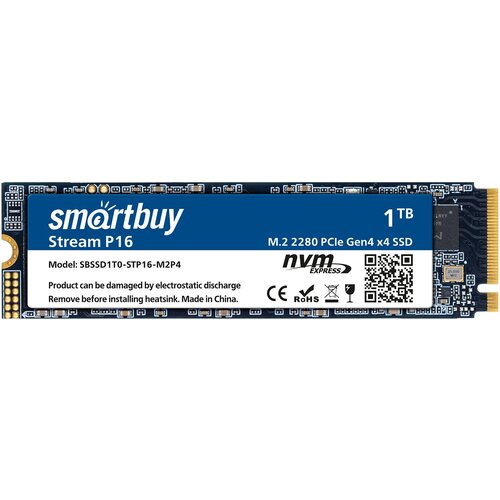 M.2 2280 SSD Smartbuy Stream P16 1TB TLC NVMe PCIe4