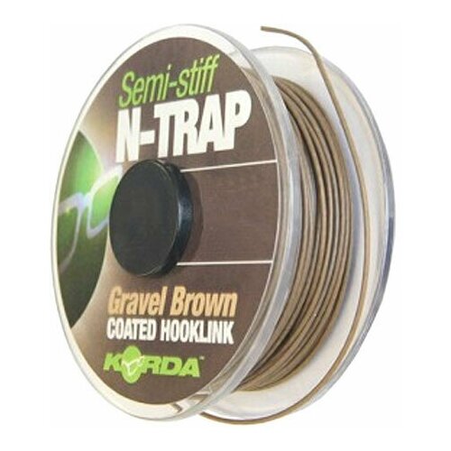 поводковый материал korda super natural 18lb gravel brown 20m для карпа флэт метода Поводковый материал KORDA N-Trap Semi-stiff 30lb Gravel