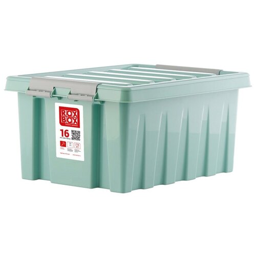 Контейнер для хранения Rox Box вещей и продуктов с крышкой и клипсами, 10х30х10 см, 1 шт., мятный