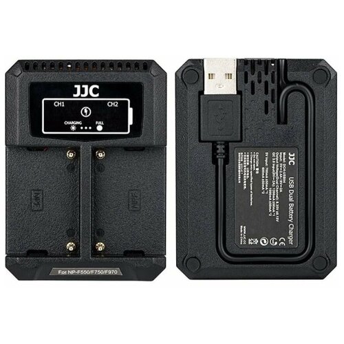 Двойное зарядное устройство JJC DCH-NPF для аккумуляторов Sony NP-F970/770/570 зарядное устройство tectra fm500 fm50 f550 на два аккумулятора для sony