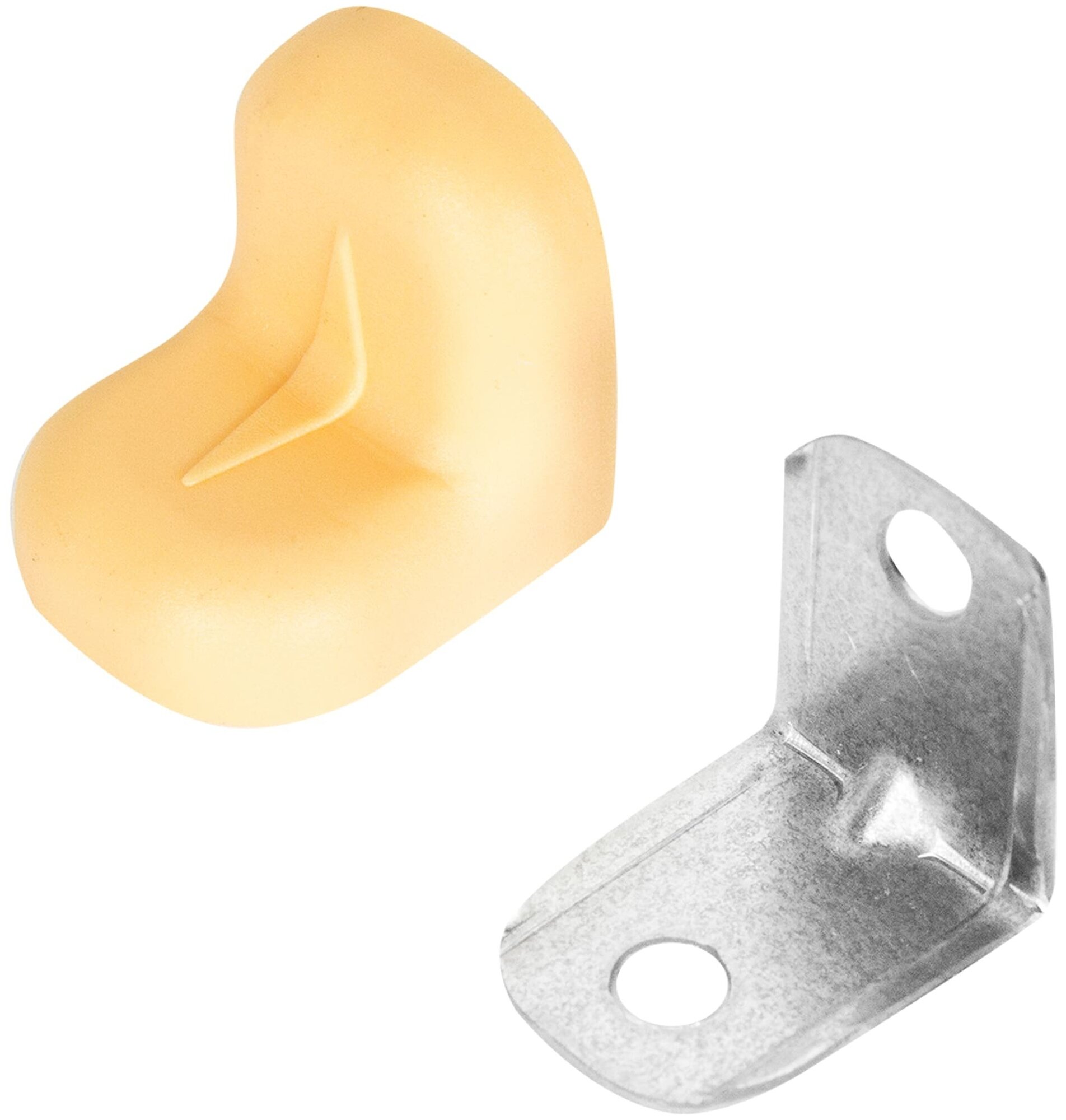 фото Уголок мебельный с декоративной накладкой 20х20 мм сталь/пластик цвет бежевый 4 шт.