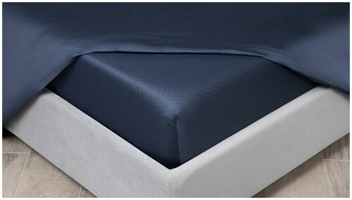 Простыня без резинки 220*240 Askona Home (Аскона) Navy blue