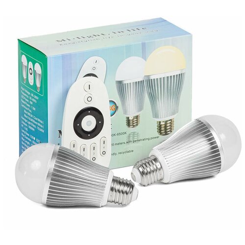 Лампа диммируемая ML-ADJ-SET-2BL+R 2x7.5Вт, E27, 3000..6500К, тепл/хол свет, набор из 2 шт с пультом