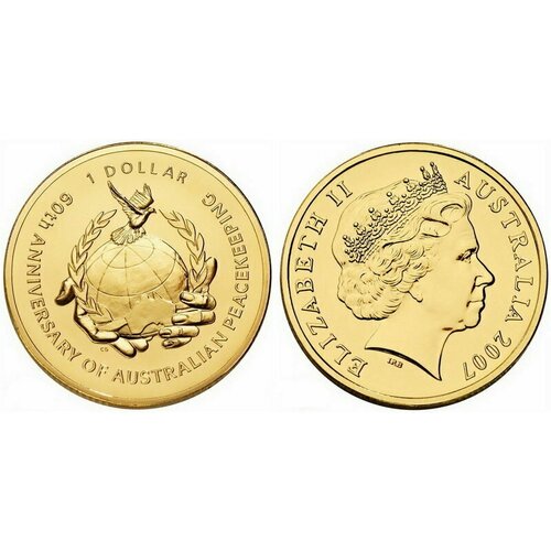 Австралия. 1 доллар 2007 год. 60 лет австралийскому миротворчеству